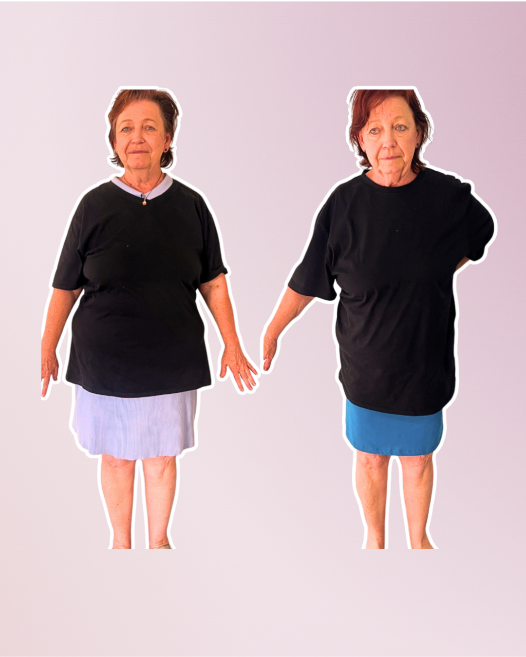 Client before and after transformation