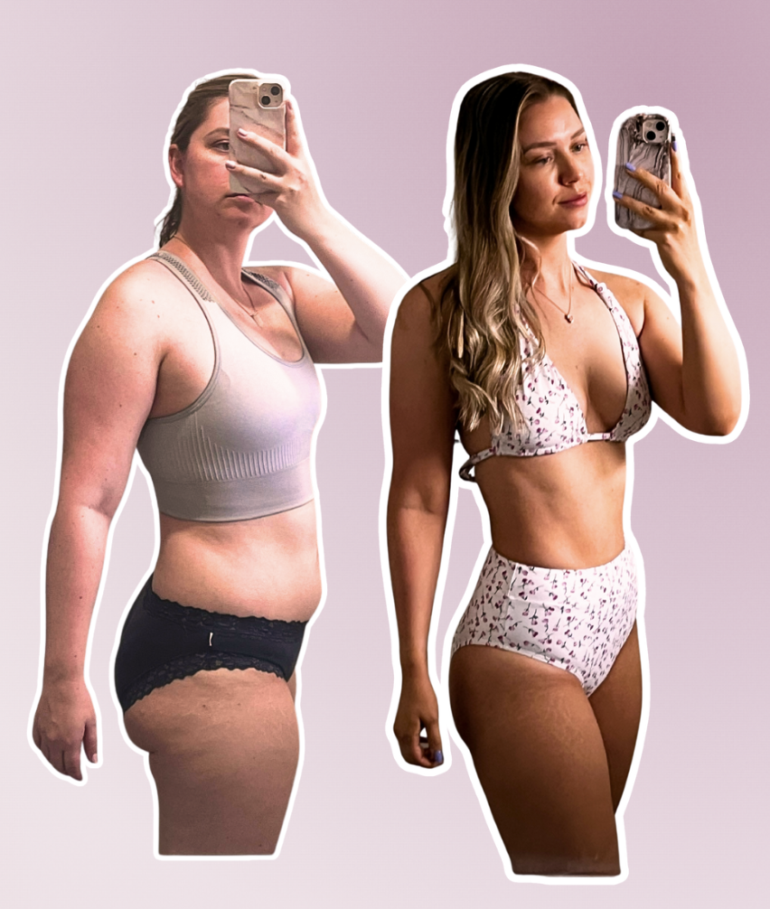 Kim's before and after transformation