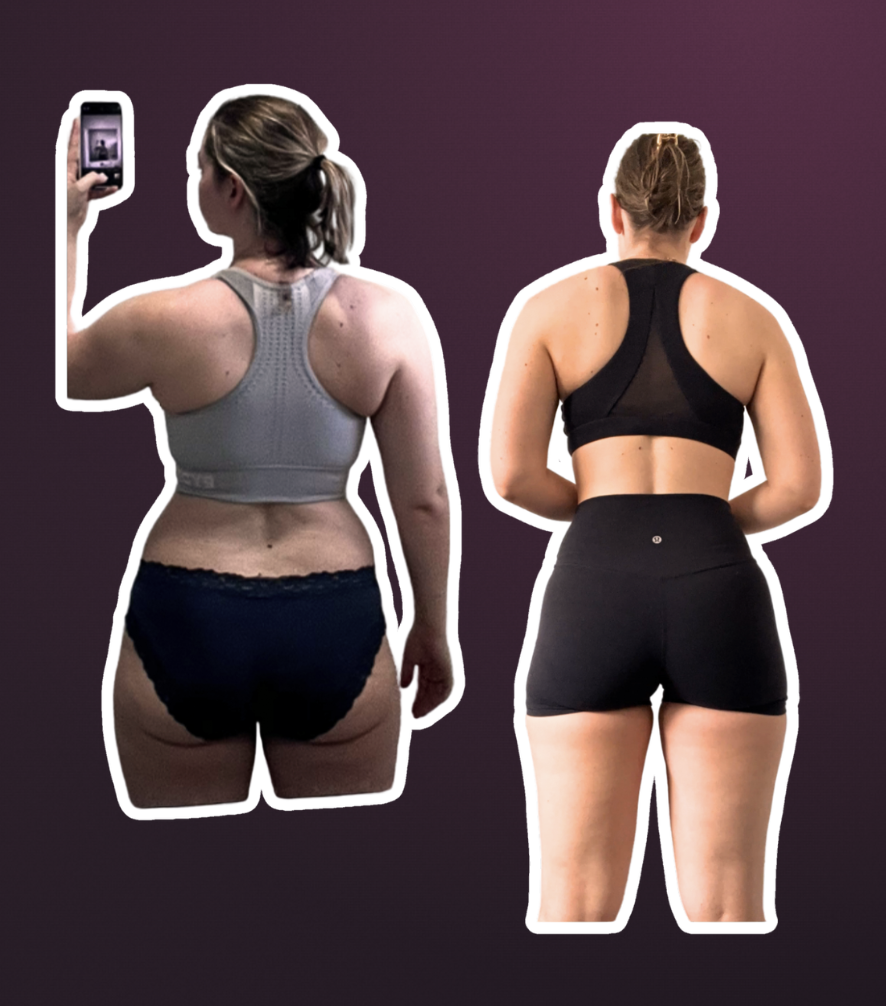 Kim's before and after transformation