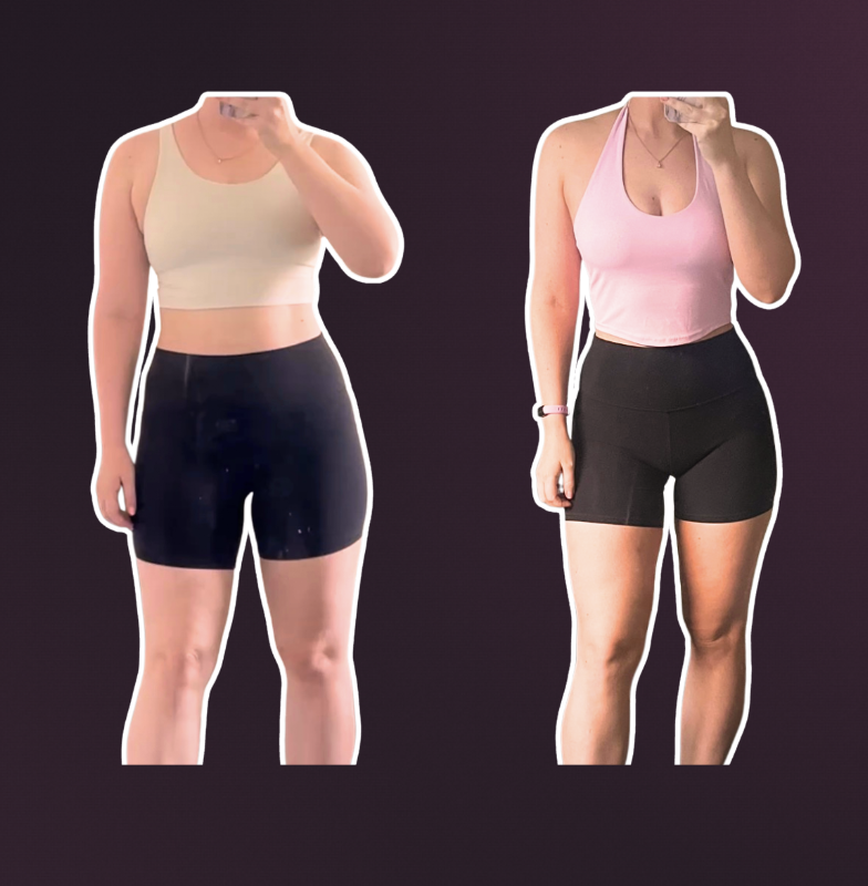 Kim's before and after transformation